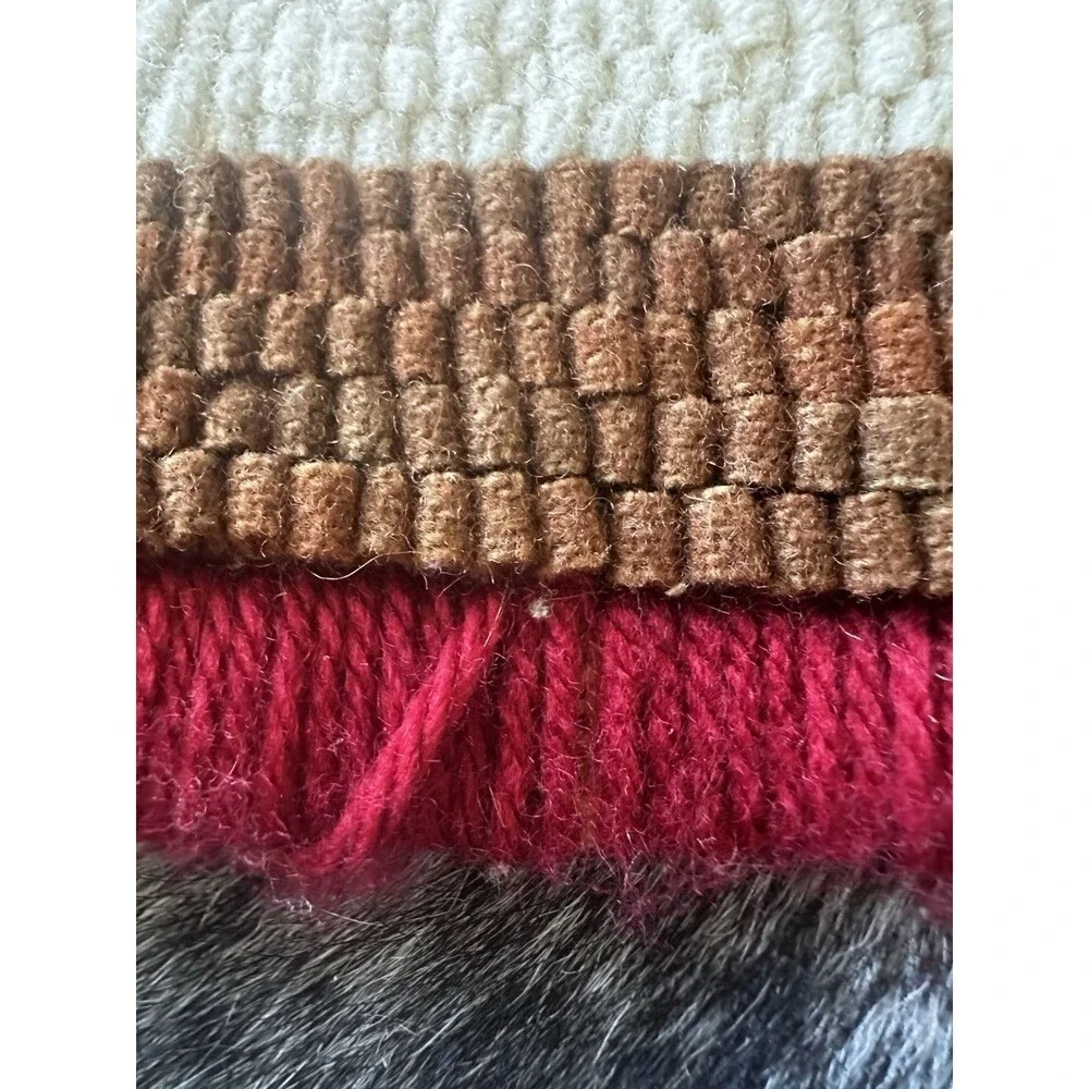 Vintage Rug Hooked Wool 8” x 37